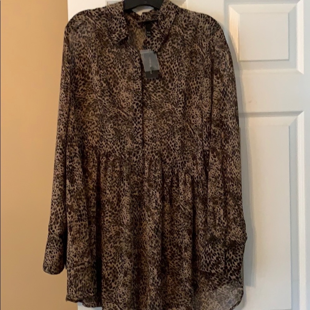 LANE BRYANT Animal Print Babydoll Top. NWT
